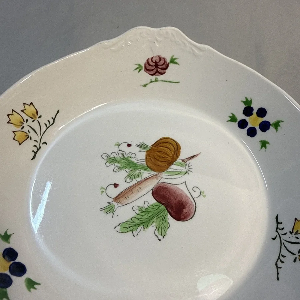 IDEAL IRONSTONE China Hand Painted Chase OVEN PROOF ROUND GRATIN DISH 6.5